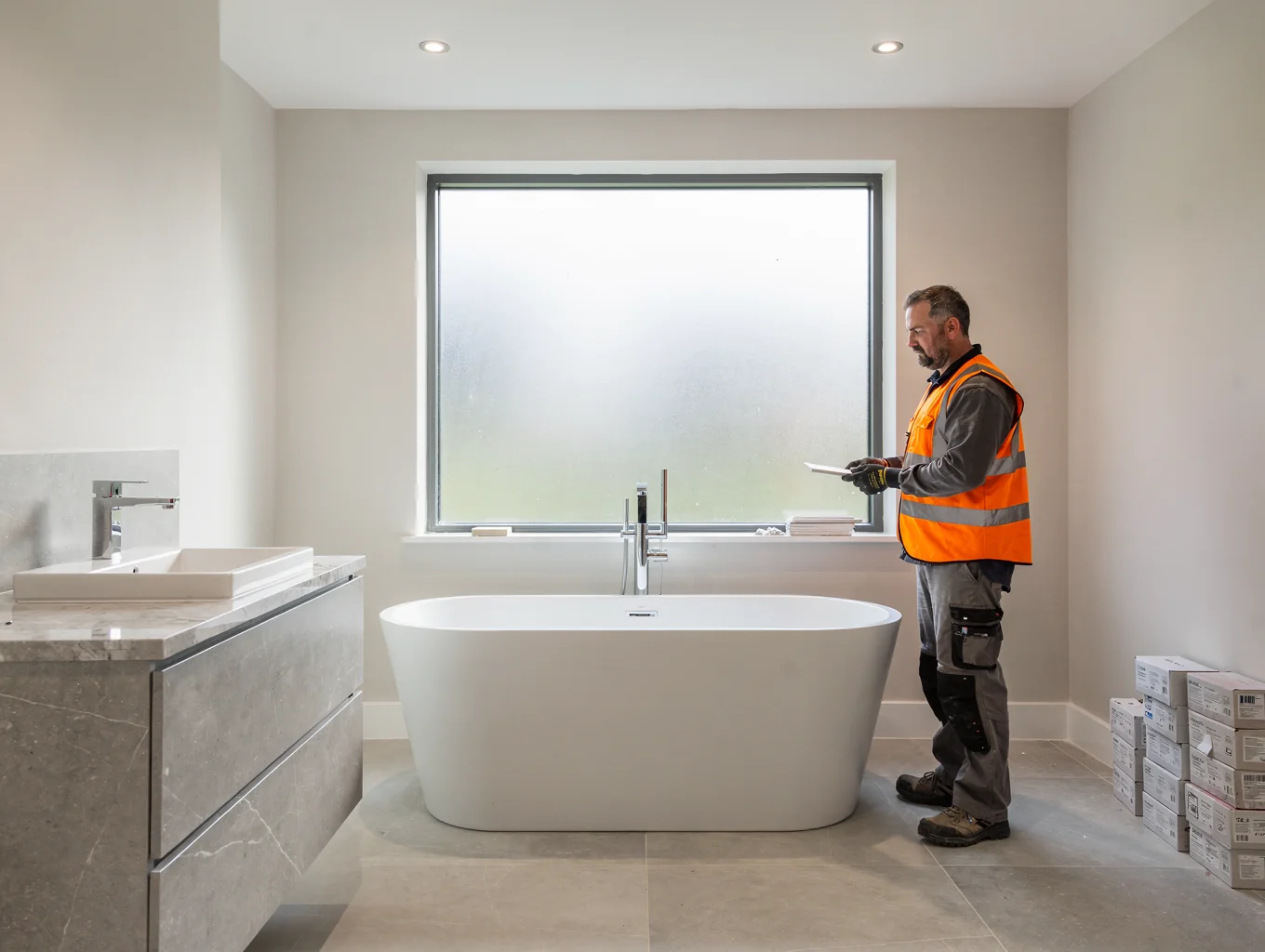 Luxury freestanding bath installation in Chelmsford by Jordan Building Contractors