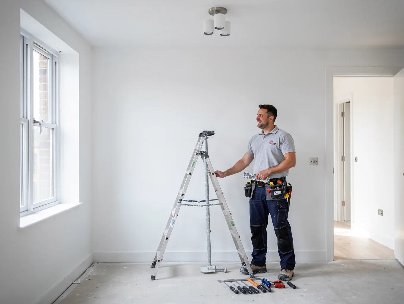 Freshly plastered interior room in London by Jordan Building Contractors
